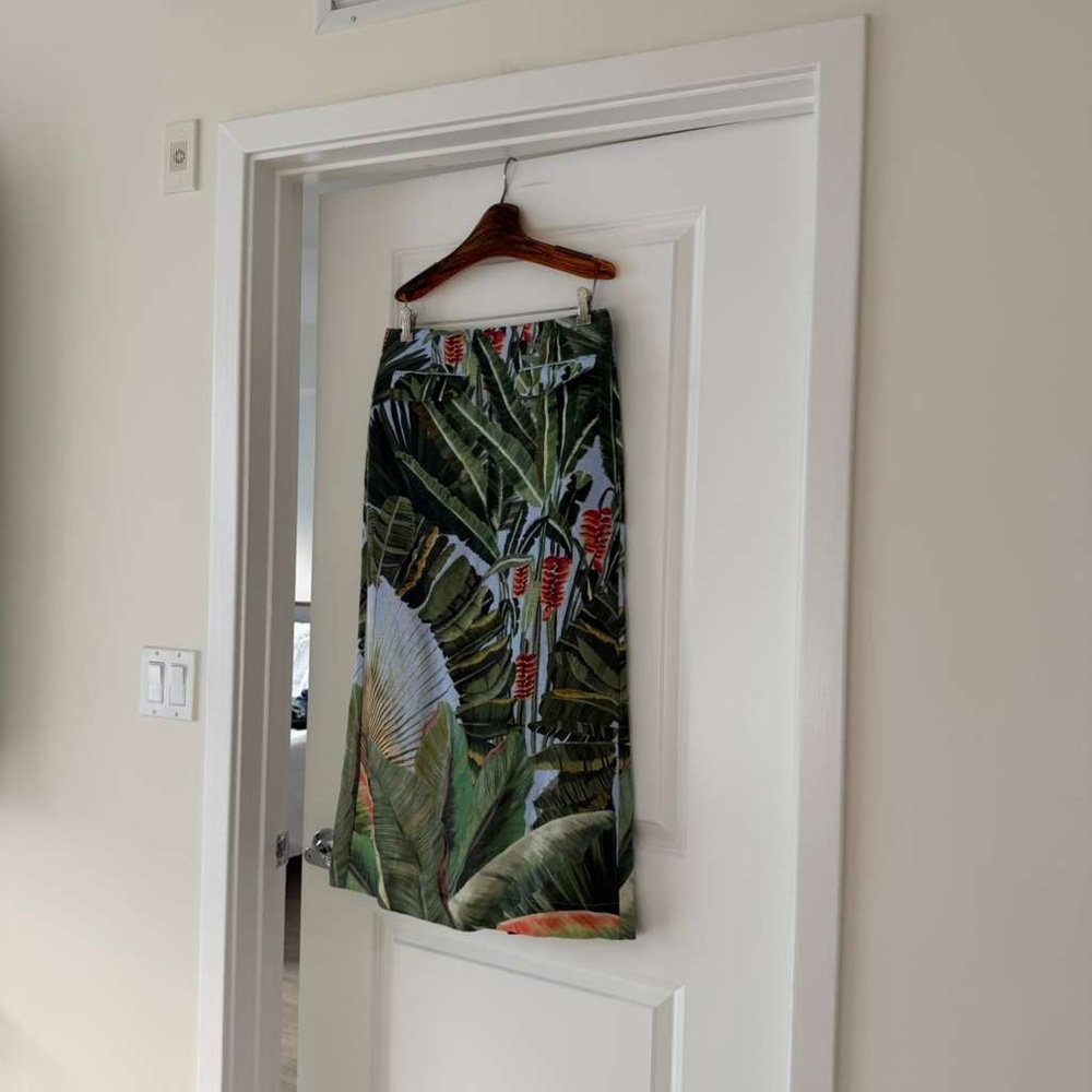 FARM Rio Green Tropical Print Midi Skirt - Picture 4 of 9